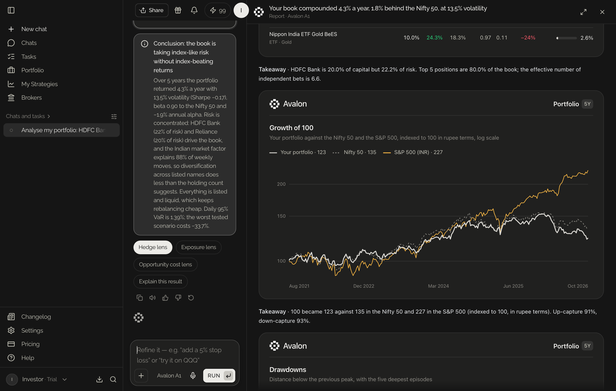 AVALON dashboard